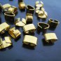 Finding - 10 pcs Gold Adjustable Crimp Round Tone Tube Curve Clip Fold Over End Cap 6.5mm x 4mm