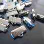 Finding - 10 pcs Silver Plated Flat Clamp Fold Over End Cap Crimps ( 13mm or 0.5 inch )