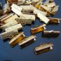 Finding - 10 pcs Gold Plated Flat Clamp Fold Over End Cap Crimps ( 16mm or 5/8 inch )