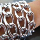 Finding - 1 Yard of Silver Large Chain Fashion Curb Link ( 17mm x 11mm width each Oval )