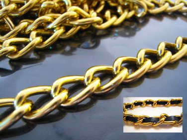 Finding - 1 Yard of Gold Large Chain Fashion Curb Link ( 17mm x 11mm width each Oval )