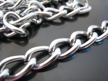 Finding - 1 Yard of Silver Large Chain Fashion Curb Link ( 15mm x 10mm width each Oval )