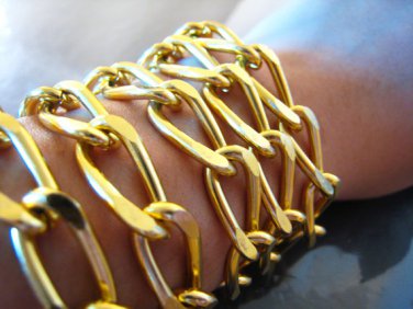 Finding - 1 Yard of Gold Large Chain Fashion Curb Link ( 20mm x 9.5mm width each Oval )