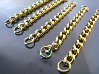 Finding - 4 pcs Gold Chain Link Bracelet Charm Base with Opening Jump Ring ( 70mm Length )