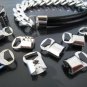 .Finding - 6 pcs Silver Clamp Fold Over End Crimps with Large Loop 14.5mm x 9.5mm ( Inside 8mm )