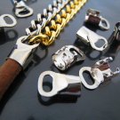 .Finding - 6 pcs Silver Clamp Fold Over End Crimps with Large Loop 13mm x 7mm ( Inside 6mm )