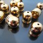 Finding - 4 pcs Gold Dome Round Tone Cord Buckle End Cap with Small Hole ( Inside 8mm diameter )