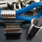 Finding - 6 pcs Silver Adjustable Crimp Round Tone Tube Curve Fold Over End Cap 12mm x 9mm