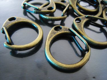 Finding - 2 pcs Antique Brass Very Large Solid Lobster Clasp Closure Toggle Buckle 28mm x 22mm