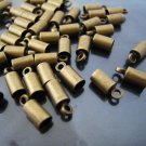 Finding - 10 pcs Antique Brass Round End Cap with Loop 9mm x 4mm ( inside 3mm Diameter )