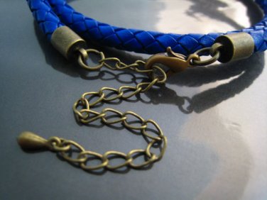 Finding - 4 Sets Antique Brass Round End Cap Lobster Clasp & Extender ( Inside 5mm Diameter )