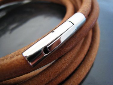 Finding - 1 Set of Silver Open Round Stainless Steel Buckle Clasp 28mm x 6mm ( Inside 5mm Diameter )