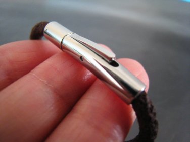 Finding - 1 Set of Silver Open Round Stainless Steel Buckle Clasp 26mm x 5mm ( Inside 3mm Diameter )