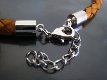 Finding - 2 Sets Silver Round End Cap Lobster Clasp & Extender ( Inside 5mm Diameter )