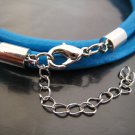 Finding - 2 Sets Silver Round End Cap Lobster Clasp & Extender ( Inside 4mm Diameter )