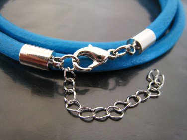 Finding - 2 Sets Silver Round End Cap Lobster Clasp & Extender ( Inside 4mm Diameter )