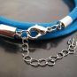 Finding - 2 Sets Silver Round End Cap Lobster Clasp & Extender ( Inside 4mm Diameter )