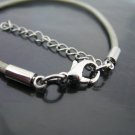 Finding - 4 Sets Silver Round End Cap Lobster Clasp & Extender ( Inside 2mm Diameter )