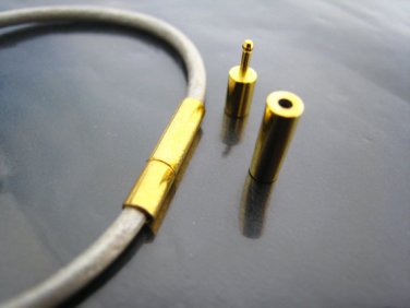 Finding - 2 Sets of Gold Open Round Buckle End Cap Clasp Connector ( Inside 2mm Diameter )