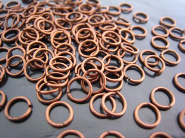 Finding - 20 pcs 6mm Red Copper Open Jump Rings
