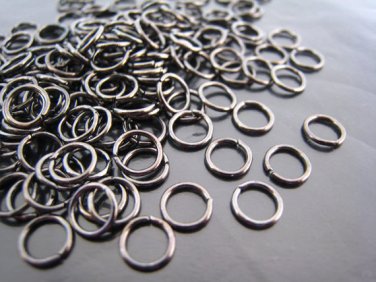Finding - 20 pcs 6mm Black Open Jump Rings