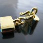 Finding - 1 Set Gold Flat End Cap with S Hook Clasp ( inside 9.5 mm x 2.5 mm )