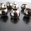 Finding - 6 pcs Silver Spacers Beads End Cap with Large Hole 12mm x 10mm ( Hole 8.5mm and 5.5.mm )
