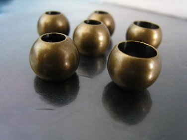 Finding - 6 pcs Antique Brass Beads End Cap with Large Hole 12mm x 10mm ( Hole 8.5mm and 5.5.mm )