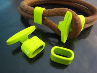 Finding - 1 Set Neon Yellow T Bar Hook Loop Clasp Toggle