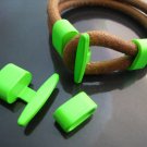 Finding - 1 Set Neon Green T Bar Hook Loop Clasp Toggle