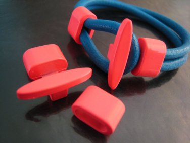 Finding - 1 Set Neon Pink T Bar Hook Loop Clasp Toggle