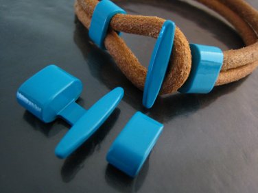 Finding - 1 Set Turquoise Blue T Bar Hook Loop Clasp Toggle