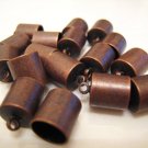 Finding - 6 pcs Red Copper Round End Cap with Loop 12.5mm x 9mm ( inside 8mm Diameter )