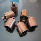 Finding - 6 pcs Red Copper Round End Cap with Loop 12mm x 8mm ( inside 7mm Diameter )