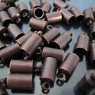 Finding - 6 pcs Red Copper Round End Cap with Loop 12mm x 6mm ( inside 4.8mm Diameter )