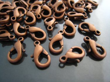 Finding - 10 pcs Red Copper Solid Mini Lobster Claw Clasp Closure 12mm x 7mm
