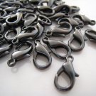 Finding - 10 pcs Black Solid Mini Lobster Claw Clasp Closure 12mm x 7mm