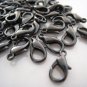 Finding - 10 pcs Black Solid Mini Lobster Claw Clasp Closure 12mm x 7mm