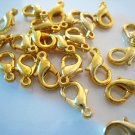 Finding - 10 pcs Gold Solid Mini Lobster Claw Clasp Closure 12mm x 7mm