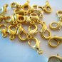 Finding - 10 pcs Gold Solid Mini Lobster Claw Clasp Closure 12mm x 7mm