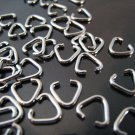 Finding - 20 pcs Silver Triangle Shape Open Jump Rings Connectors 7mm x 6mm
