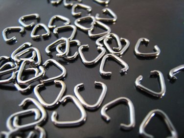 Finding - 20 pcs Silver Triangle Shape Open Jump Rings Connectors 7mm x 6mm