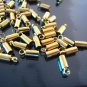 Finding - 10 pcs Gold Round Tone Cord Buckle End Cap with Loop ( inside 2mm Diameter )