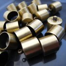 Finding - 6 pcs Antique Brass Round Large Tone Cord Buckle End Cap with Loop ( inside 10mm )