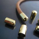 .Finding - 10 pcs Gold Round Tone Cord End Cap without Loop and Hole ( Inside 5mm Diameter )