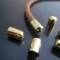 .Finding - 10 pcs Gold Round Tone Cord End Cap without Loop and Hole ( Inside 5mm Diameter )