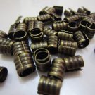 Finding - 6 pcs Antique Brass Adjustable Crimp Round Tone Tube Curve Fold Over End Cap 7mm x 6.5mm