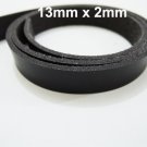 3 Yards 13mm x 2mm Black Flat Leather Cord