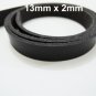 3 Yards 13mm x 2mm Black Flat Leather Cord