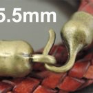 Finding - 2 Sets Antique Brass End Cap S Hook Toggle Clasp Clousure Buckle ( Inside 5.5mm Diameter )